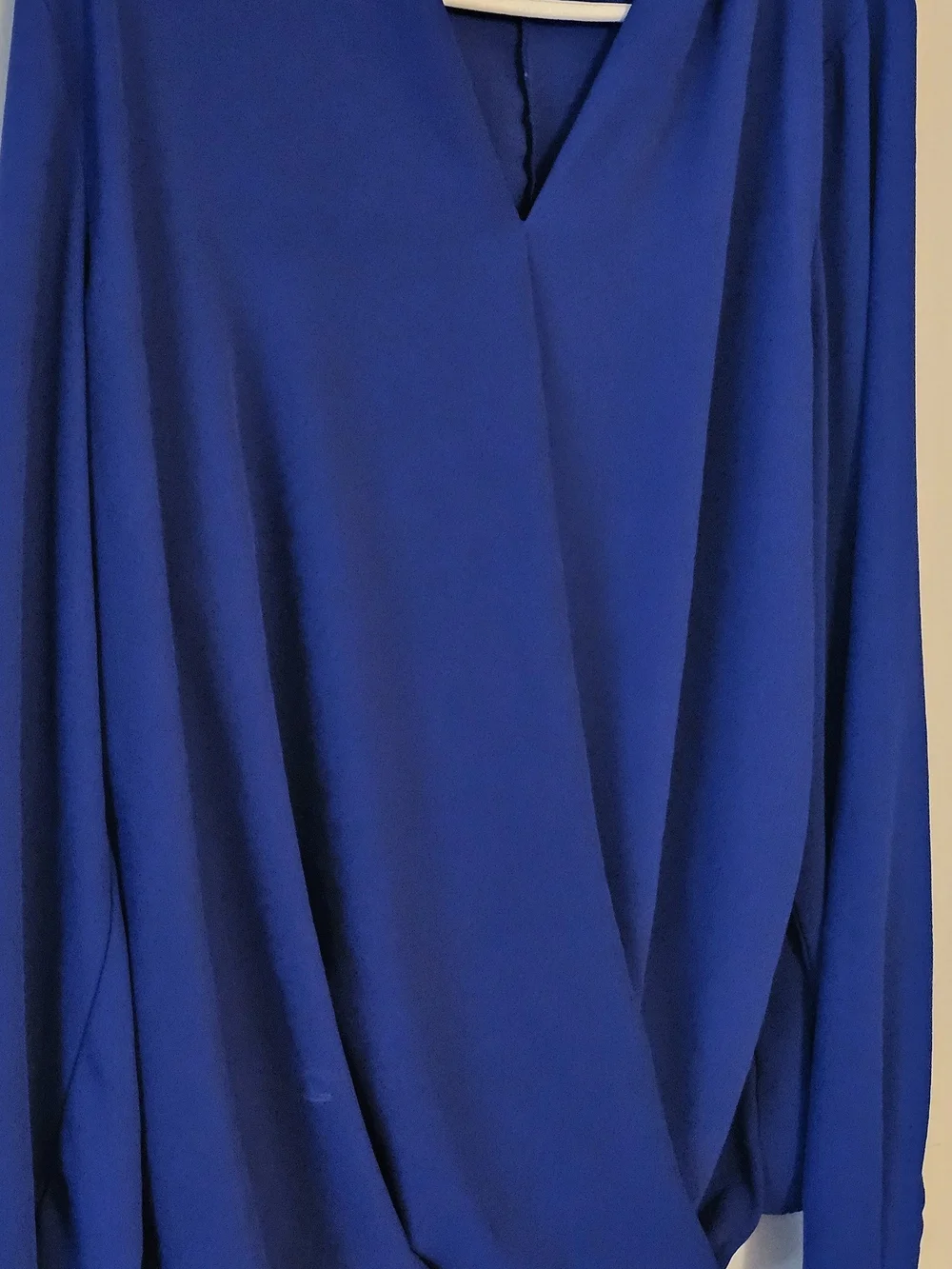 Blue Draped V-Neck Mossimo Blouse Sz L - Picture 2 of 7